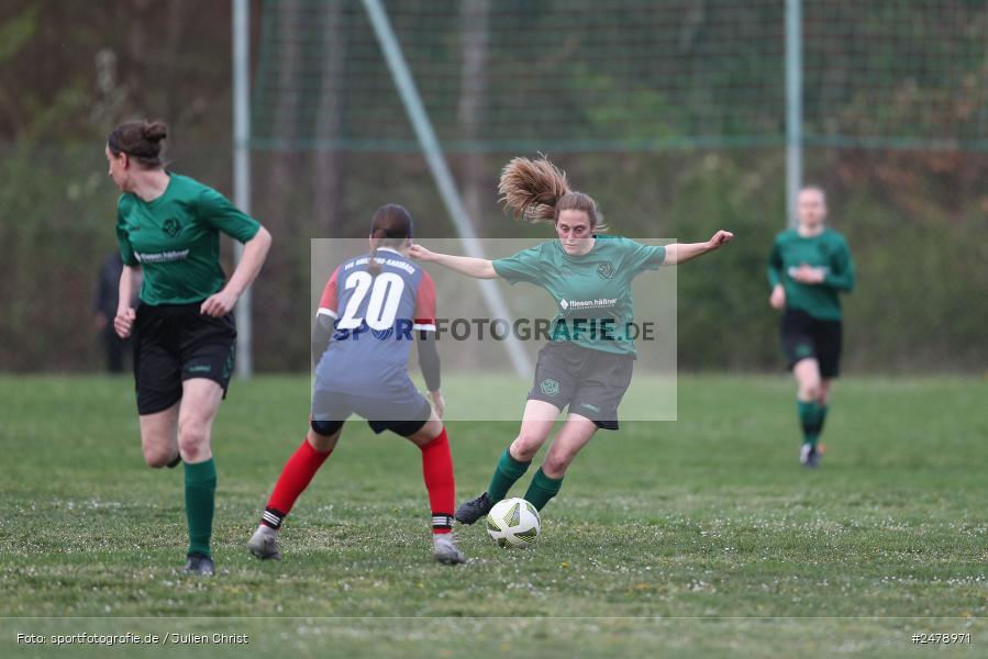 Sportgelände am Uhlberg, Karsbach, 16.04.2025, sport, action, BFV, Frauen Bezirksoberliga, Fussball, 16. Spieltag, SVV, FFC, SV 1928 Veitshöchheim, FFC Adelsberg-Karsbach - Bild-ID: 2478971