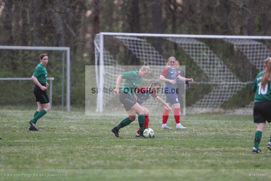Sportgelände am Uhlberg, Karsbach, 16.04.2025, sport, action, BFV, Frauen Bezirksoberliga, Fussball, 16. Spieltag, SVV, FFC, SV 1928 Veitshöchheim, FFC Adelsberg-Karsbach - Bild-ID: 2478980