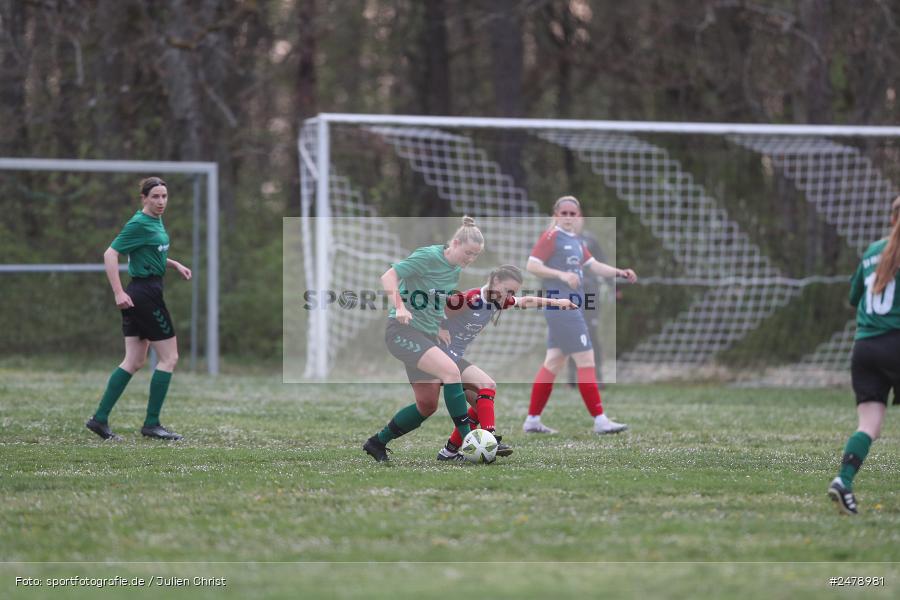 Sportgelände am Uhlberg, Karsbach, 16.04.2025, sport, action, BFV, Frauen Bezirksoberliga, Fussball, 16. Spieltag, SVV, FFC, SV 1928 Veitshöchheim, FFC Adelsberg-Karsbach - Bild-ID: 2478981