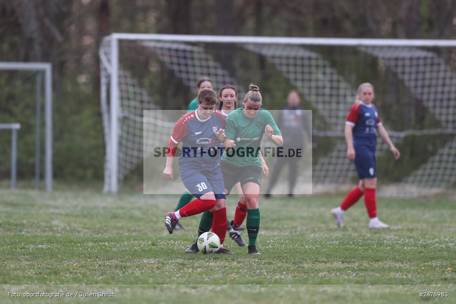 Sportgelände am Uhlberg, Karsbach, 16.04.2025, sport, action, BFV, Frauen Bezirksoberliga, Fussball, 16. Spieltag, SVV, FFC, SV 1928 Veitshöchheim, FFC Adelsberg-Karsbach - Bild-ID: 2478983
