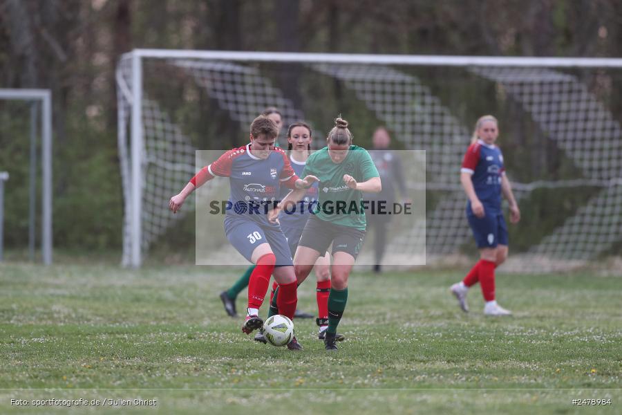 Sportgelände am Uhlberg, Karsbach, 16.04.2025, sport, action, BFV, Frauen Bezirksoberliga, Fussball, 16. Spieltag, SVV, FFC, SV 1928 Veitshöchheim, FFC Adelsberg-Karsbach - Bild-ID: 2478984