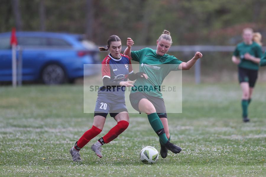 Sportgelände am Uhlberg, Karsbach, 16.04.2025, sport, action, BFV, Frauen Bezirksoberliga, Fussball, 16. Spieltag, SVV, FFC, SV 1928 Veitshöchheim, FFC Adelsberg-Karsbach - Bild-ID: 2479005