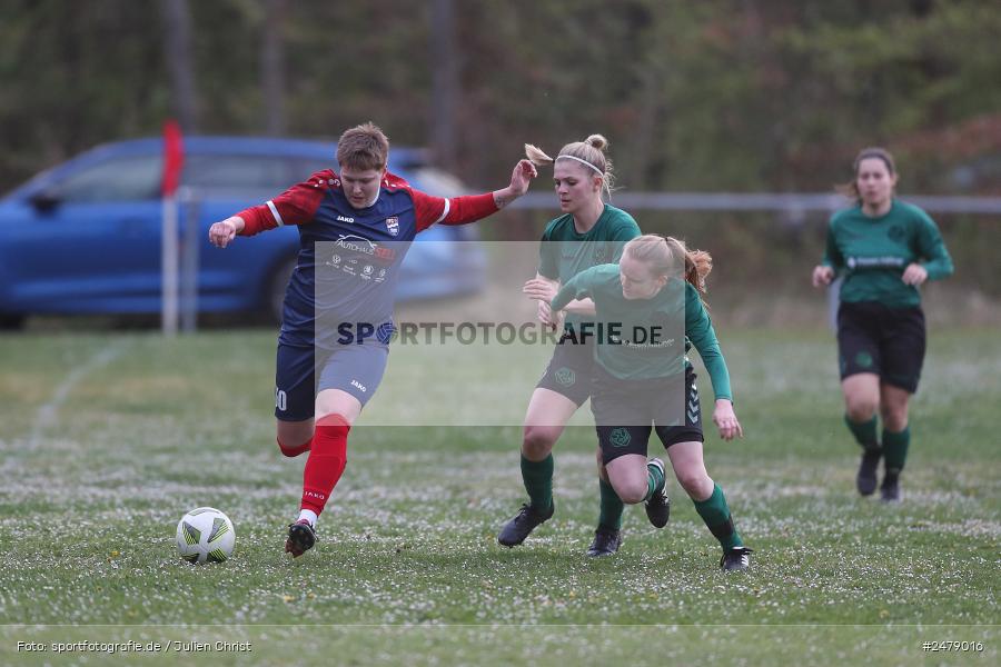 Sportgelände am Uhlberg, Karsbach, 16.04.2025, sport, action, BFV, Frauen Bezirksoberliga, Fussball, 16. Spieltag, SVV, FFC, SV 1928 Veitshöchheim, FFC Adelsberg-Karsbach - Bild-ID: 2479016