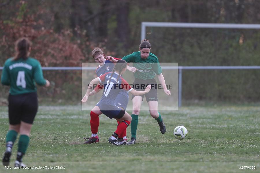 Sportgelände am Uhlberg, Karsbach, 16.04.2025, sport, action, BFV, Frauen Bezirksoberliga, Fussball, 16. Spieltag, SVV, FFC, SV 1928 Veitshöchheim, FFC Adelsberg-Karsbach - Bild-ID: 2479030