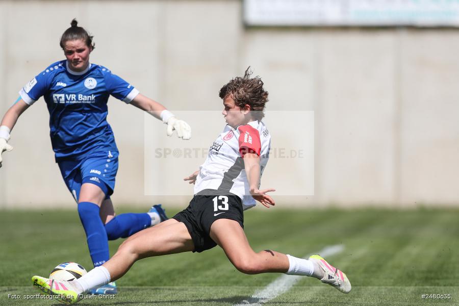 sport, action, Sportanlage Erlbachweg 9, Sachsen b. Ansbach, SVW, SV 67 Weinberg, SGE, Eintracht Frankfurt II, DFB, 22. Spieltag, 20.04.2025, 2. Frauen-Bundesliga - Bild-ID: 2480635 sport, action, Sportanlage Erlbachweg 9, Sachsen b. Ansbach, SVW, SV 67 Weinberg, SGE, Eintracht Frankfurt II, DFB, 22. Spieltag, 20.04.2025, 2. Frauen-Bundesliga - Bild-ID: 2480635