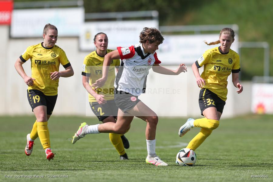 sport, action, Sportanlage Erlbachweg 9, Sachsen b. Ansbach, SVW, SV 67 Weinberg, SGE, Eintracht Frankfurt II, DFB, 22. Spieltag, 20.04.2025, 2. Frauen-Bundesliga - Bild-ID: 2480832 sport, action, Sportanlage Erlbachweg 9, Sachsen b. Ansbach, SVW, SV 67 Weinberg, SGE, Eintracht Frankfurt II, DFB, 22. Spieltag, 20.04.2025, 2. Frauen-Bundesliga - Bild-ID: 2480832