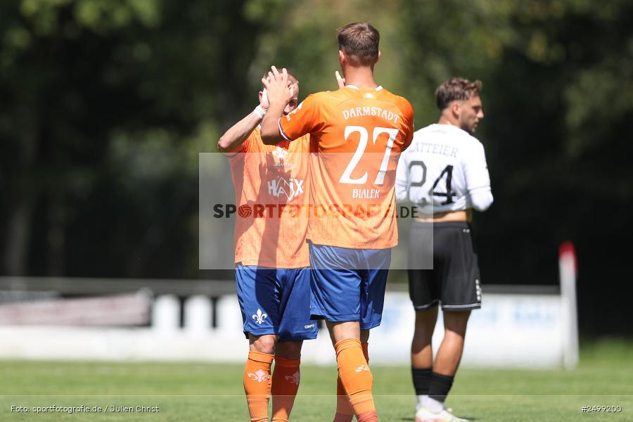 sport, action, SVD, SV Darmstadt 98, Regionalfreundschaftsspiele, Fussball, Fuhrmann Arena, Frammersbach, FCS, DFL, DFB, 3. Liga, 1. FC Schweinfurt 1905, 09.08.2025 - Bild-ID: 2499200