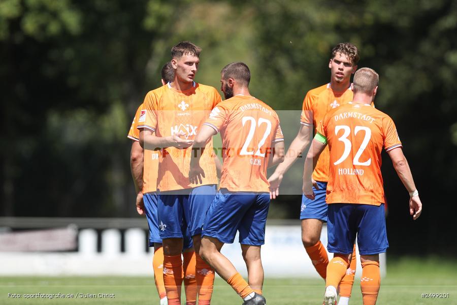 sport, action, SVD, SV Darmstadt 98, Regionalfreundschaftsspiele, Fussball, Fuhrmann Arena, Frammersbach, FCS, DFL, DFB, 3. Liga, 1. FC Schweinfurt 1905, 09.08.2025 - Bild-ID: 2499201