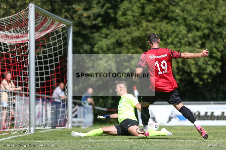 sport, action, TuS Frammersbach, TUS, Landesliga Nordwest, Fussball, Fuhrmann Arena, Frammersbach, DJK Schwebenried/Schwemmelsbach, DJK, BFV, 5. Spieltag, 10.08.2025 - Bild-ID: 2499377