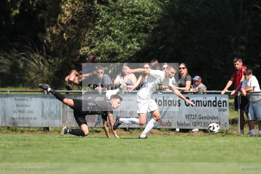 Sportgelände, Gemünden, 17.08.2025, sport, action, BFV, Fussball, 5. Spieltag, Kreisliga Würzburg Gr. 2, TUS, FCGS, TuS Frammersbach II, FV Gemünden/Seifriedsburg - Bild-ID: 2501250 Sportgelände, Gemünden, 17.08.2025, sport, action, BFV, Fussball, 5. Spieltag, Kreisliga Würzburg Gr. 2, TUS, FCGS, TuS Frammersbach II, FV Gemünden/Seifriedsburg - Bild-ID: 2501250