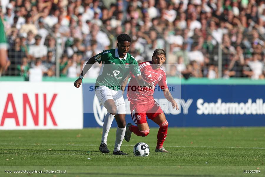 sport, action, Schweinfurt, Sachs-Stadion, Fussball, Fortuna Düsseldorf, FCS, F95, DFB-Pokal, DFB, 18.08.2025, 1. Runde, 1. FC Schweinfurt 1905 - Bild-ID: 2502089 sport, action, Schweinfurt, Sachs-Stadion, Fussball, Fortuna Düsseldorf, FCS, F95, DFB-Pokal, DFB, 18.08.2025, 1. Runde, 1. FC Schweinfurt 1905 - Bild-ID: 2502089