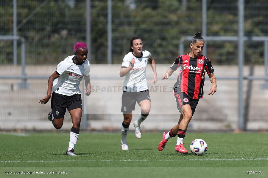 Stadion am Brentanobad, Frankfurt, 24.08.2025, sport, action, DFB, Fussball, 2. Frauen-Bundesliga, BGM, SGE, Borussia Mönchengladbach, Eintracht Frankfurt II - Bild-ID: 2503106