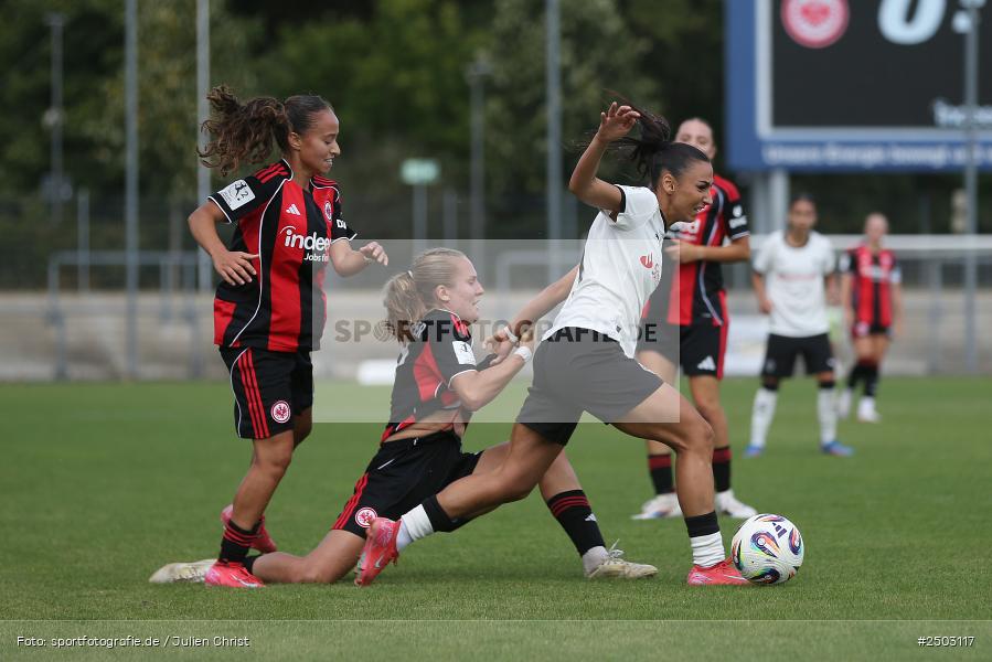 Stadion am Brentanobad, Frankfurt, 24.08.2025, sport, action, DFB, Fussball, 2. Frauen-Bundesliga, BGM, SGE, Borussia Mönchengladbach, Eintracht Frankfurt II - Bild-ID: 2503117