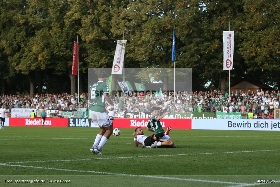sport, action, Schweinfurt, Sachs-Stadion, SVW, SV Wehen Wiesbaden, Fussball, FCS, DFB, 4. Spieltag, 31.08.2025, 3. Liga, 1. FC Schweinfurt 1905 - Bild-ID: 2505926