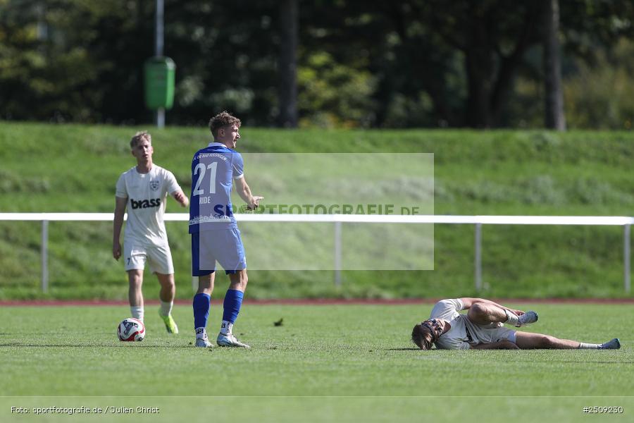 sport, action, TuS 1893 Aschaffenburg-Leider, TUS, Landesliga Nordwest, Fussball, FCB, Dr. Hans Weiß Sportpark, Bad Kissingen, BFV, 20.09.2025, 12. Spieltag, 1. FC 06 Bad Kissingen - Bild-ID: 2509230