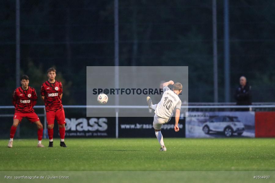 sport, action, TuS Frammersbach, TUS, Landesliga Nordwest, Fussball, Fuhrmann Arena, Frammersbach, FCF, BFV, 15. Spieltag, 10.10.2025, 1. FC Fuchsstadt - Bild-ID: 2514907