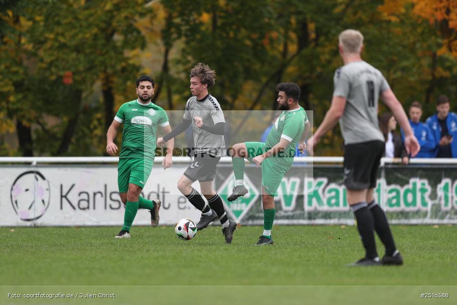 sport, action, Sportgelände, Karlstadt, Fussball, FV Karlstadt II, BFV, A-Klasse Würzburg Gr. 4, 12.10.2025, 11. Spieltag, (SG 1) SC Roßbrunn-Mädelhofen/TSV Uettingen II - Bild-ID: 2516388