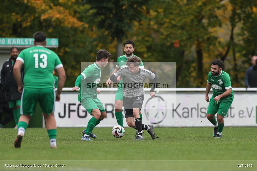 sport, action, Sportgelände, Karlstadt, Fussball, FV Karlstadt II, BFV, A-Klasse Würzburg Gr. 4, 12.10.2025, 11. Spieltag, (SG 1) SC Roßbrunn-Mädelhofen/TSV Uettingen II - Bild-ID: 2516390
