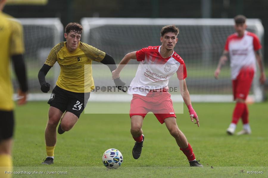 sport, action, Sportgelände, SpVgg Hösbach-Bahnhof, SpVgg Giebelstadt, Hösbach-Bahnhof, HOS, GIE, Fussball, Bezirksliga Unterfranken West, BFV, 19.10.2025, 14. Spieltag - Bild-ID: 2518345