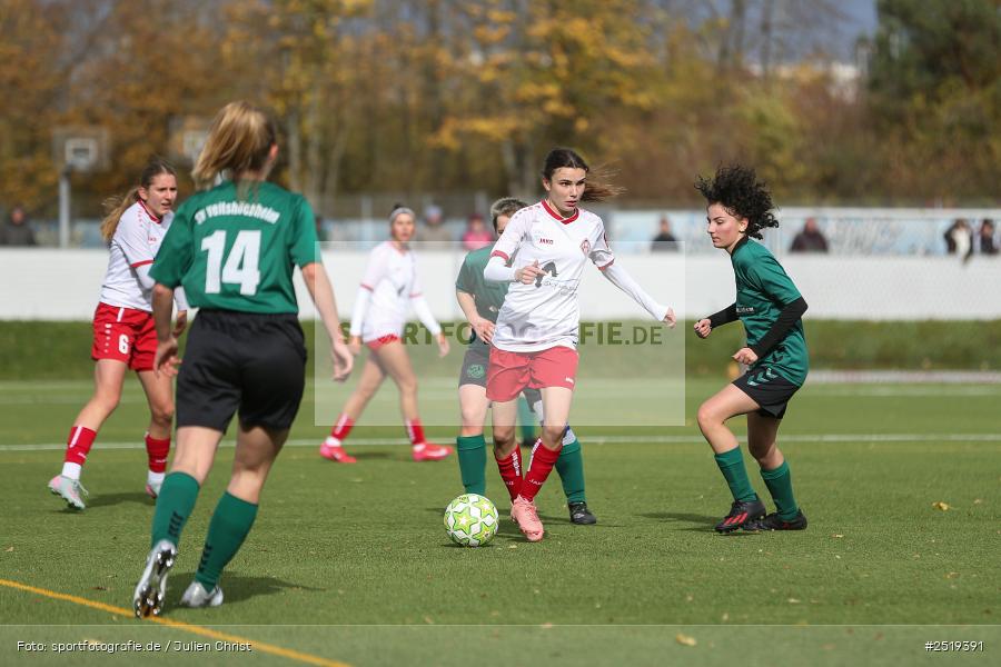 sport, action, Würzburg, Sportpark Heuchelhof, SV Veitshöchheim, Fussball, FC Würzburger Kickers II, Bezirksoberliga Frauen, BFV, 26.10.2025, 15. Spieltag - Bild-ID: 2519391