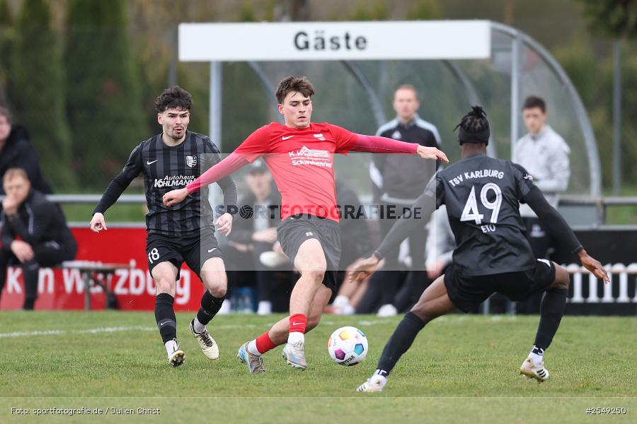 Sportgelände, Karlburg, 04.04.2026, sport, Fussball, BFV, 28. Spieltag, Landesliga Nordwest, DJK Schwebenried/Schwemmelsbach, TSV Karlburg - Bild-ID: 2549250
